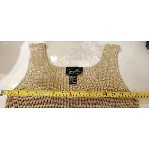 Suzelle Gold Mesh Tank Top  Small - Picture 8 of 16